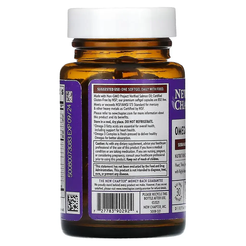 Омега-3 Комплекс New Chapter Omega-3 Complex 30 желатинових капсул - фото 3