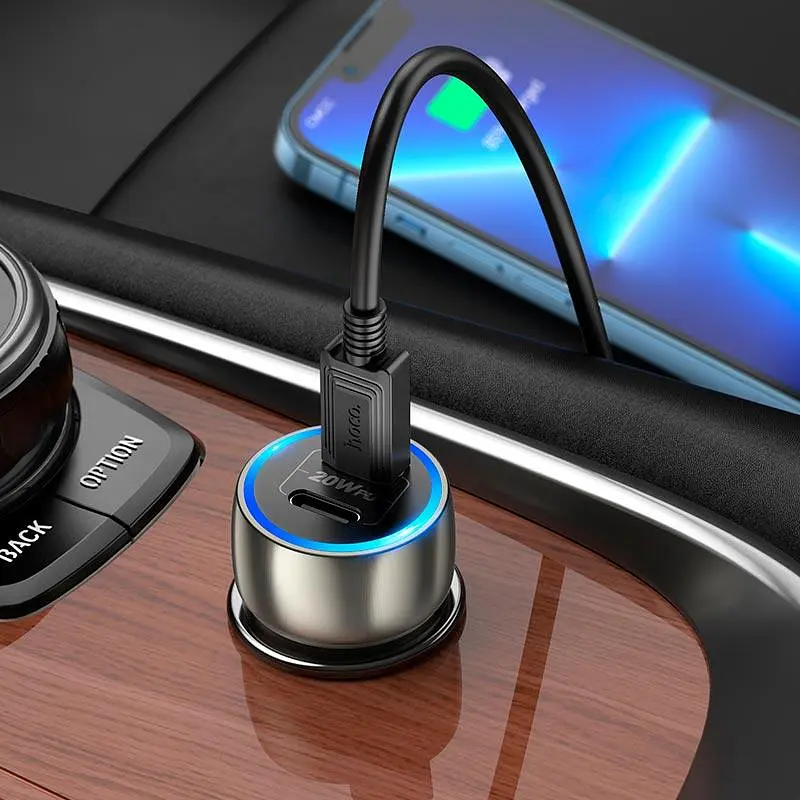 Адаптер автомобильный Type-C to Lightning Cable Tough dual port car charger Z48 коричневый - фото 10