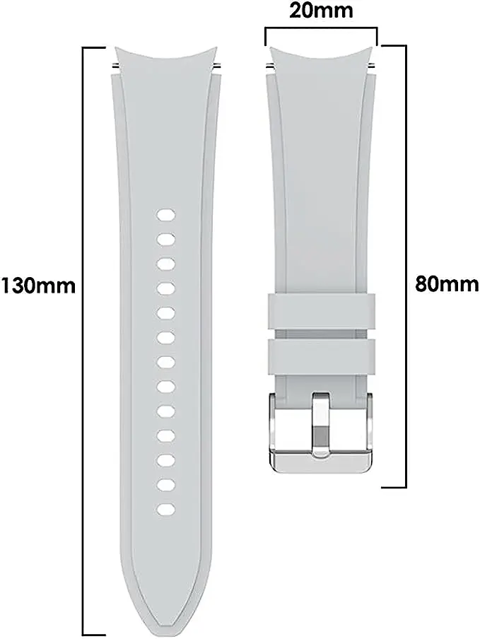 Ремінець силіконовий для смарт-годинника BeWatch Four Samsung Galaxy Watch 4/5/Pro Сірий (0133310) - фото 3