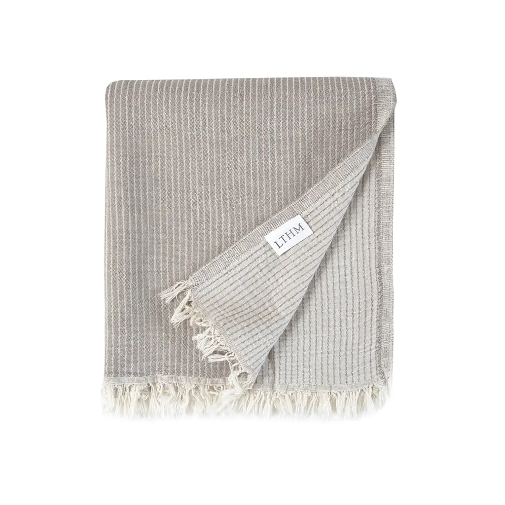 Покрывало Lotus Home - Premium Stripe коричневый 190x225 - фото 3