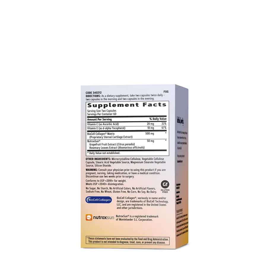 Препарат для суглобів і зв'язок GNC Luster & Lum Collagen Intensified 120 капсул - фото 3