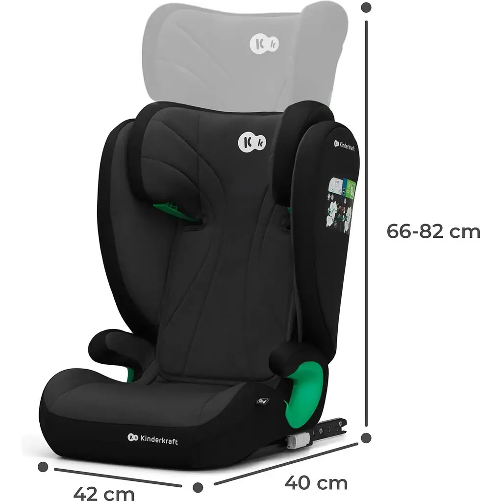 Автокрісло Kinderkraft Junior Fix 2 i-Size Graphite Black чорне KCJUFI20BLK0000 (00-00305198) - фото 9