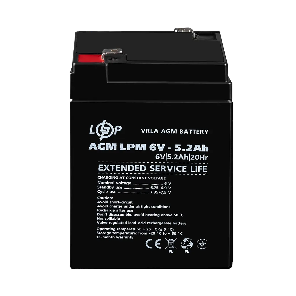 Акумулятор AGM LPM 6V - 5.2 Ah - фото 2