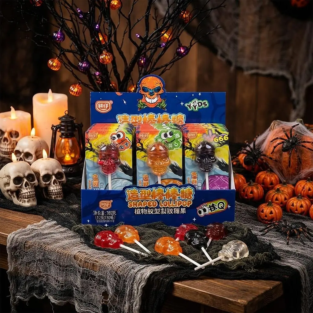 Льодяник на паличці Halloween Skull Lollipop 1шт, 12г - фото 3