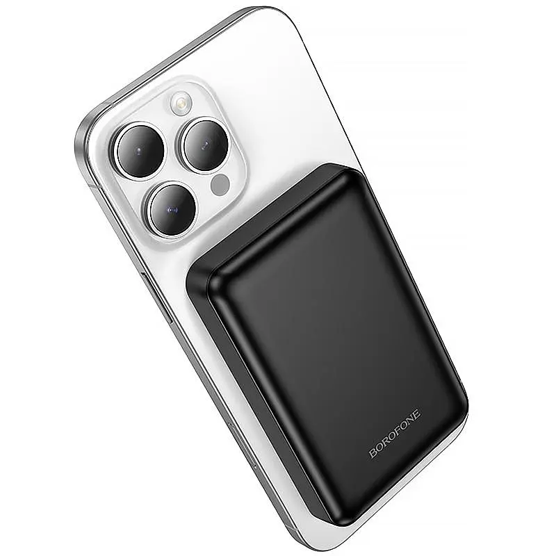 Портативный зарядный устройство Power Bank Borofone BJ82 Dawn 20W с аккумулятором 5000 мАч Black - фото 3