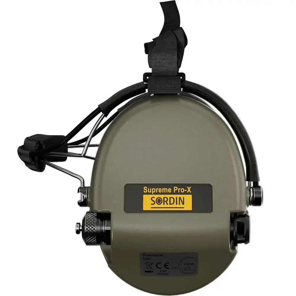 Активні захисні навушники Sordin Supreme Pro-X Neckband Olive із заднім тримачем під шолом (76302-X-S) - фото 2