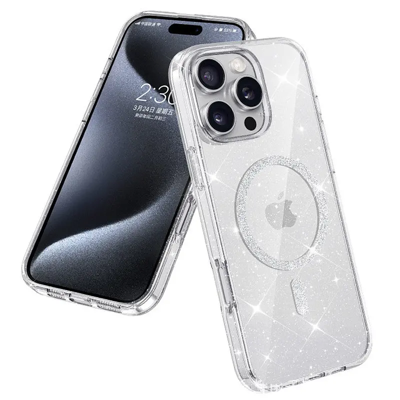 Чохол TPU Eclipse Sparkle Magnetic Fit для Apple iPhone 16 Pro (6.3") Clear - фото 2