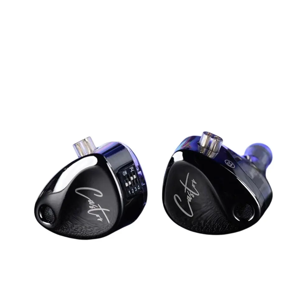 Вакуумні навушники KZ Castor Bass Hi-Fi дротові IEM з подвійним динамічним драйвером (Чорний) - фото 4