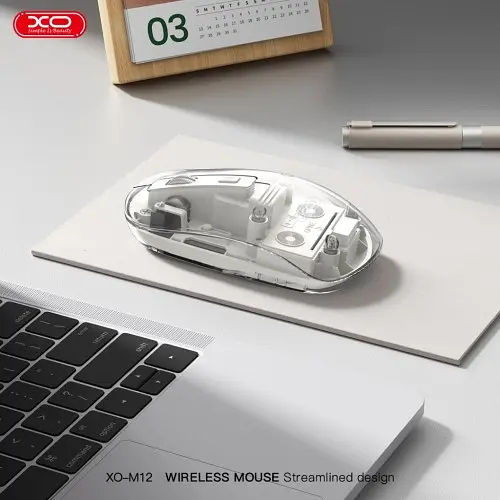 Компьютерная мышка XO M12 bluetooth wireless transparent mouse Белая - фото 4