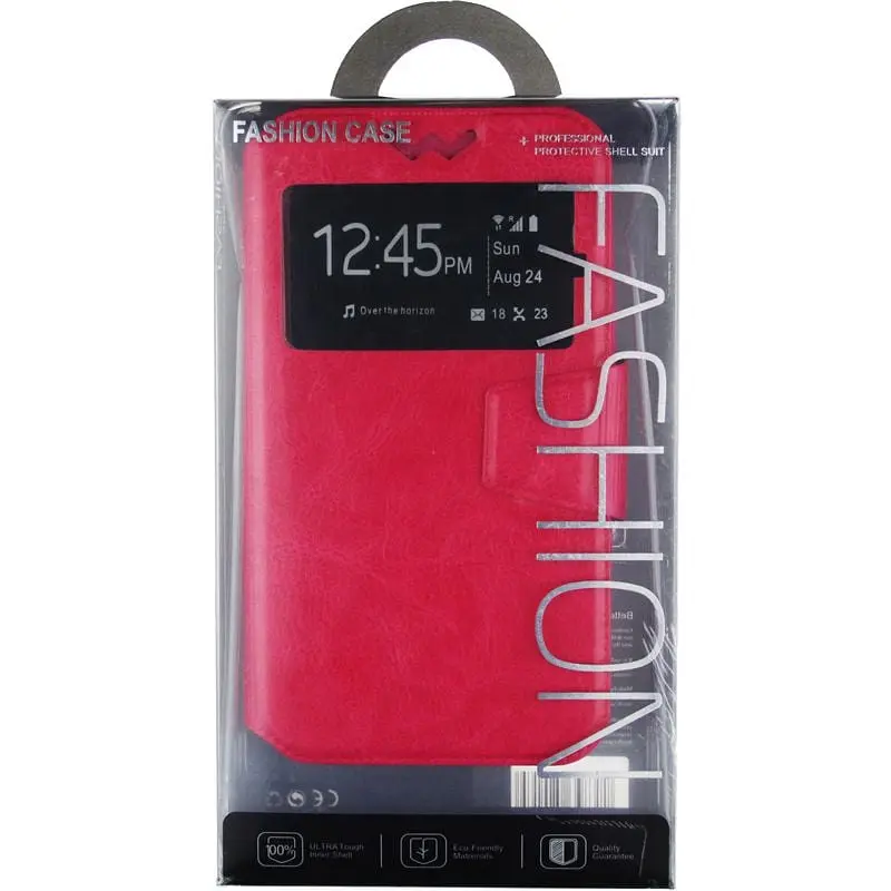 Чохол-книжка Toto Book Silicone Slide Universal Cover With Window 4.3"-4.8" Rose Red - фото 2