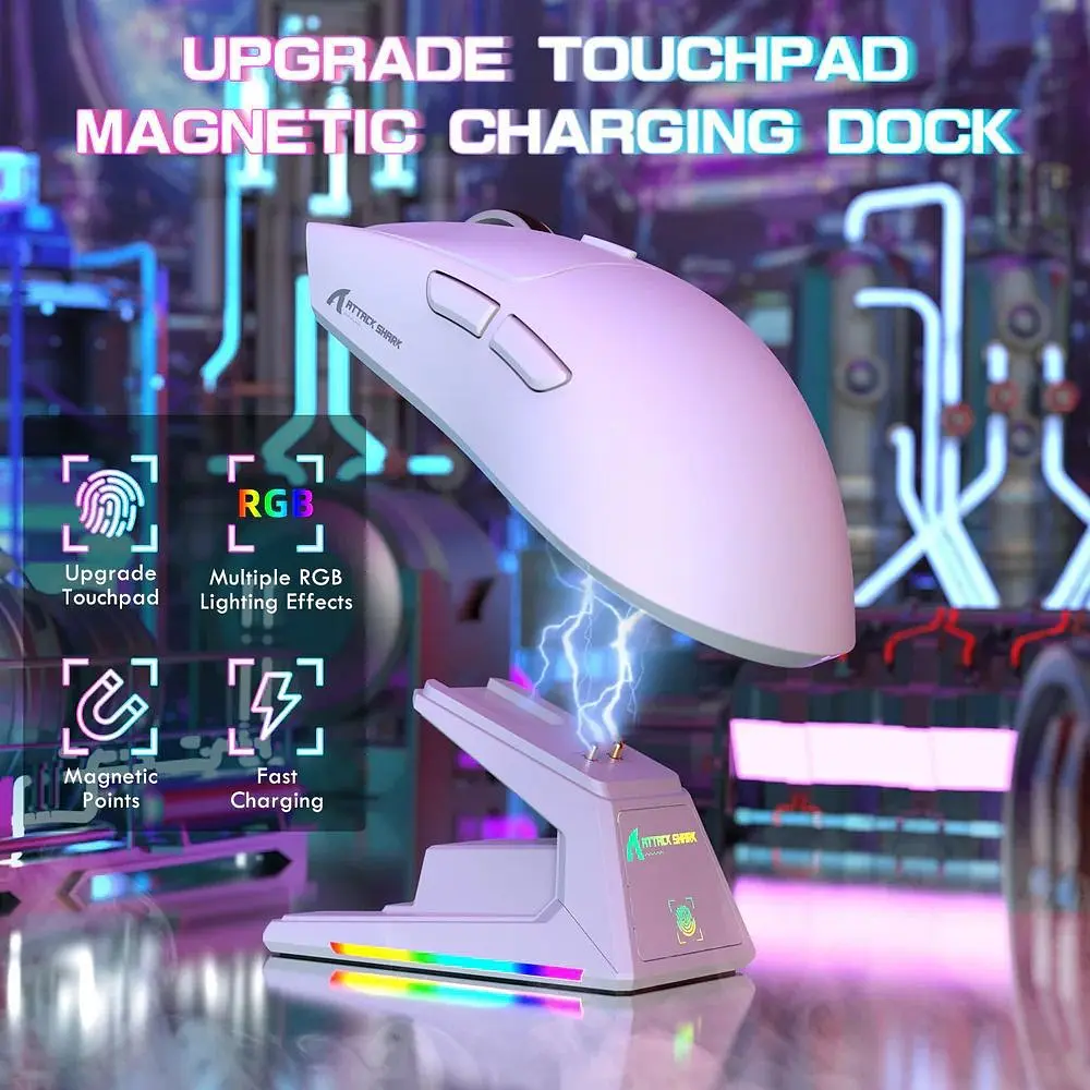Миша Attack Shark X1 Wireless White (X1W_AS) [176676] - фото 6