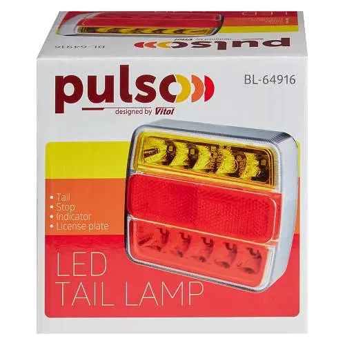 LED Задній ліхтар квадратний 6LED 12V 110х100х40 мм 2 шт. (BL-64916) - фото 5