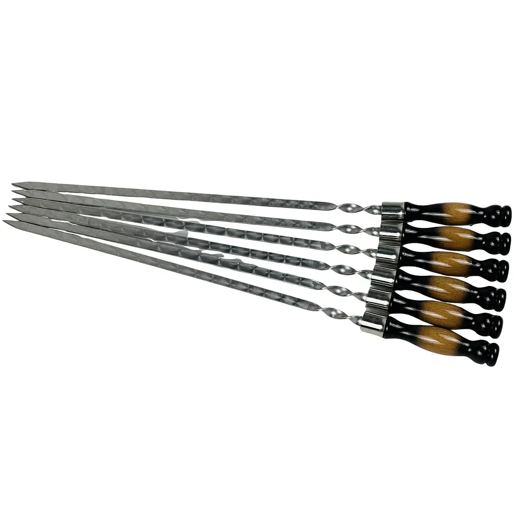 Подарунковий набір шампурів у дерев'яному кейсі М'ясник з нержавіючої сталі з аксесуарами - фото 6