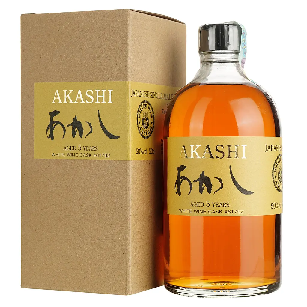Виски Akashi Single Malt White Wine 4 Year Old 50% 0.5 л в подарочной упаковке - фото 2