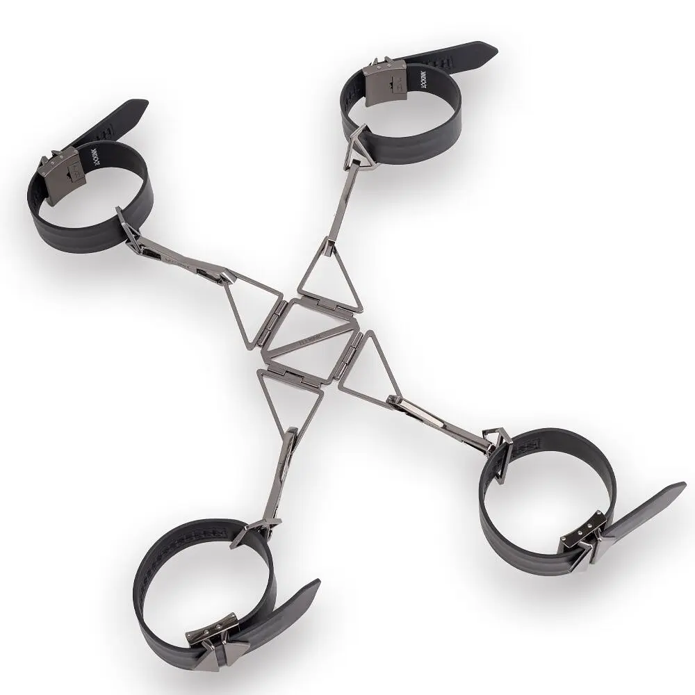 БДСМ-набір LOCKINK Bondage & Restraint Set, чорний, натуральна шкіра, фіксатори, маска, кляп - фото 8