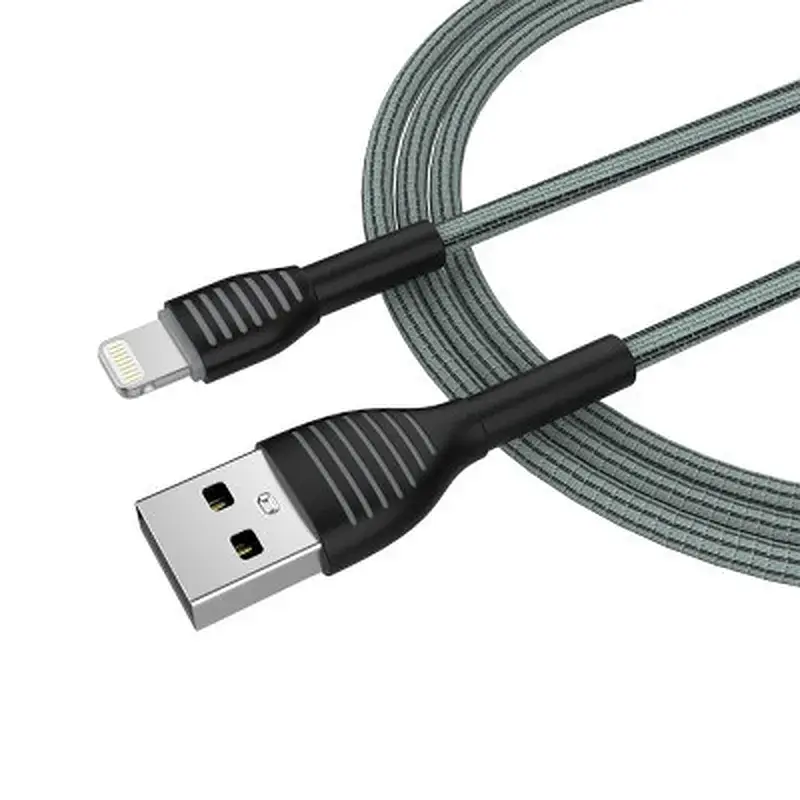 Дата кабель USB 2.0 AM to Lightning 1.0m ColorWay (CW-CBUL041-GR) - фото 3