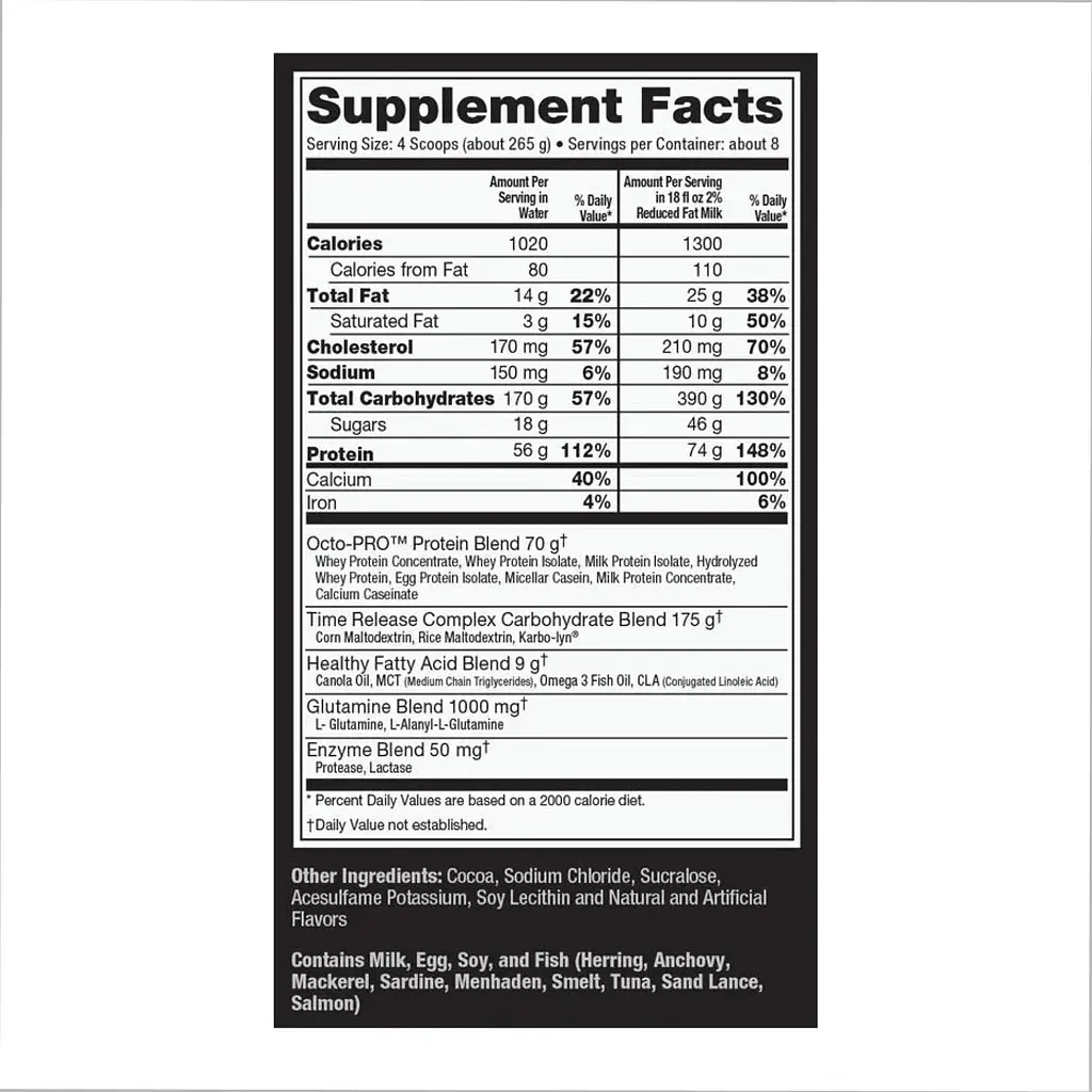 Гейнер Ultimate Nutrition Muscle Juice Revolution 2600 Chocolate Creme 2120 г - фото 2
