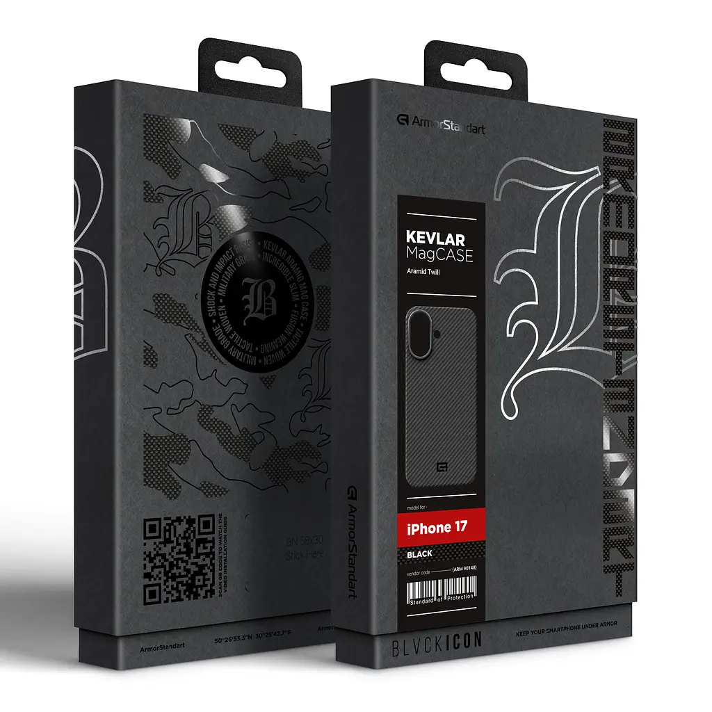 Чехол ArmorStandart BlackIcon Aramid Twill MagCase для Apple iPhone 17 Black (ARM90148) - фото 10