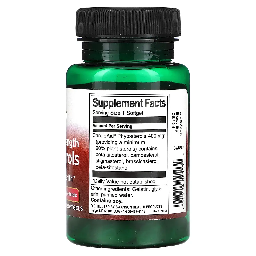 Натуральна добавка Swanson Maximum Strength Plant Sterols 60 гелевих капсул - фото 2