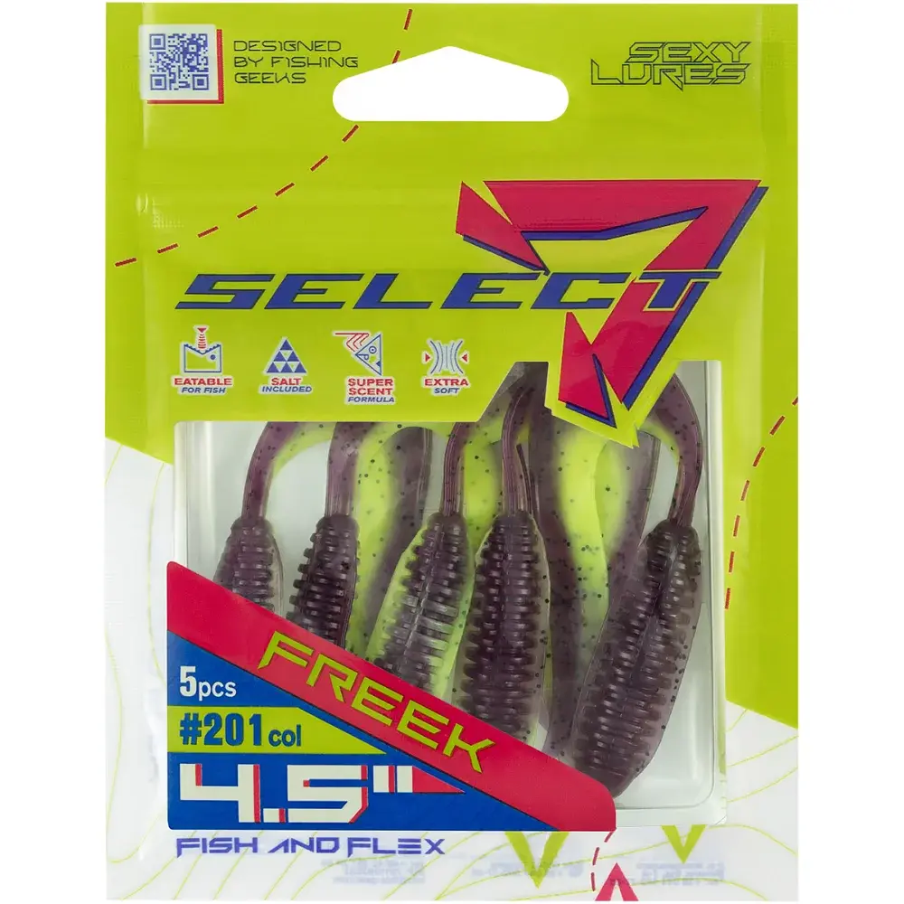 Силікон Select Freek 4.5" 201 FE (5 шт/уп) - фото 2