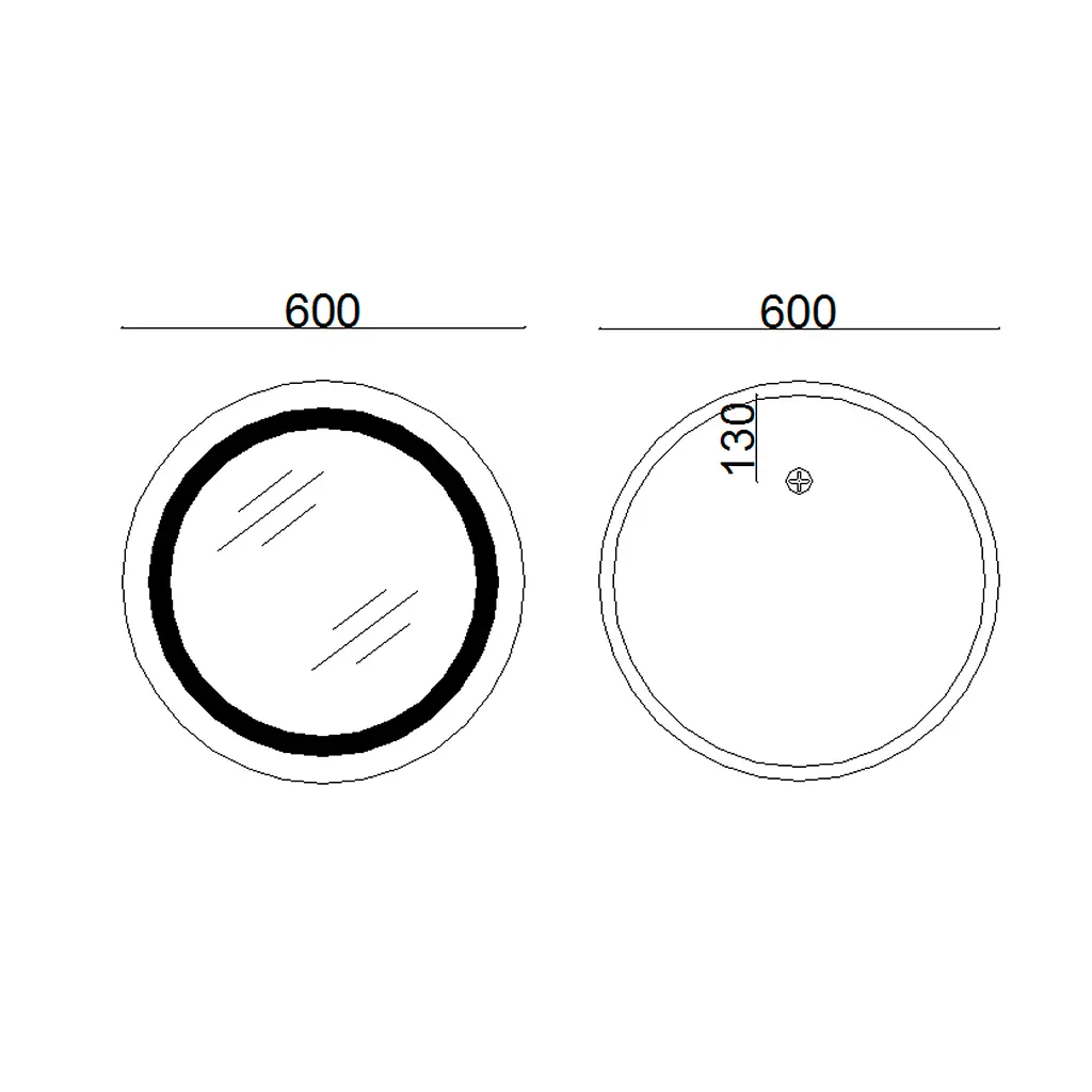Дзеркало Lidz Aria R600 з LED-підсвічуванням Touch, з антизапотіванням, з диммером яскравості LD78LR600 - фото 2