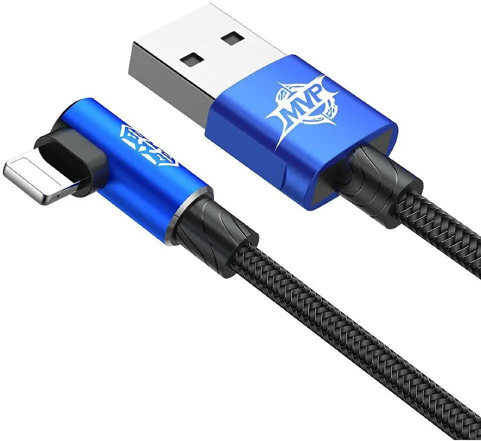 Кабель Baseus MVP USB - Lightning (M/M), 1.5A, 2 м Blue (CALMVP-A03) - фото 4