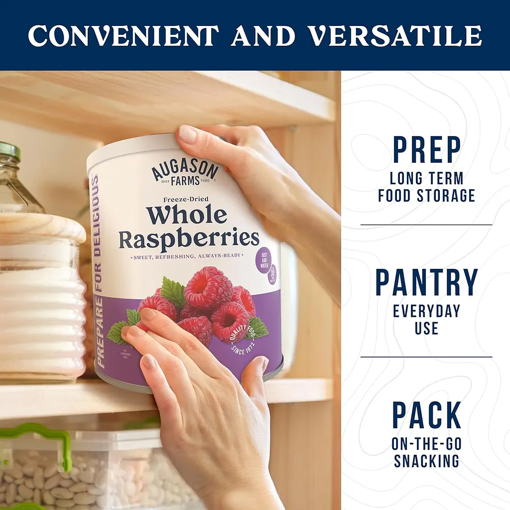 Сублімована малина з великим терміном придатності 30 років Augason Farms, 23 порції (101202) - фото 7