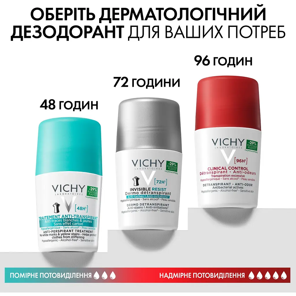 Дезодорант-антиперспирант Vichy шариковый 48 часов против белых следов и желтых пятен 50 мл (M5977021) - фото 7