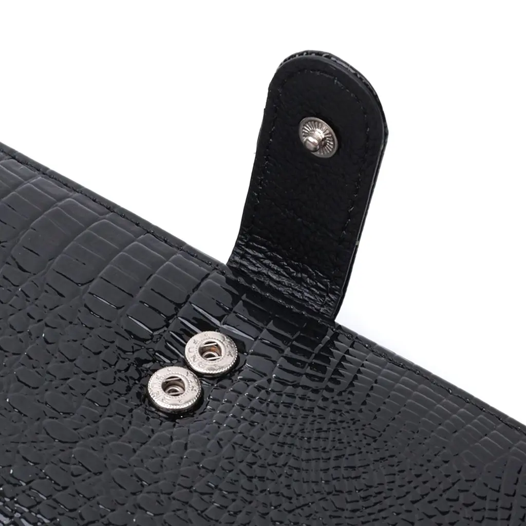 Лакований шкіряний гаманець з блоком для кредитних карток ST Leather 22683 чорний - фото 9
