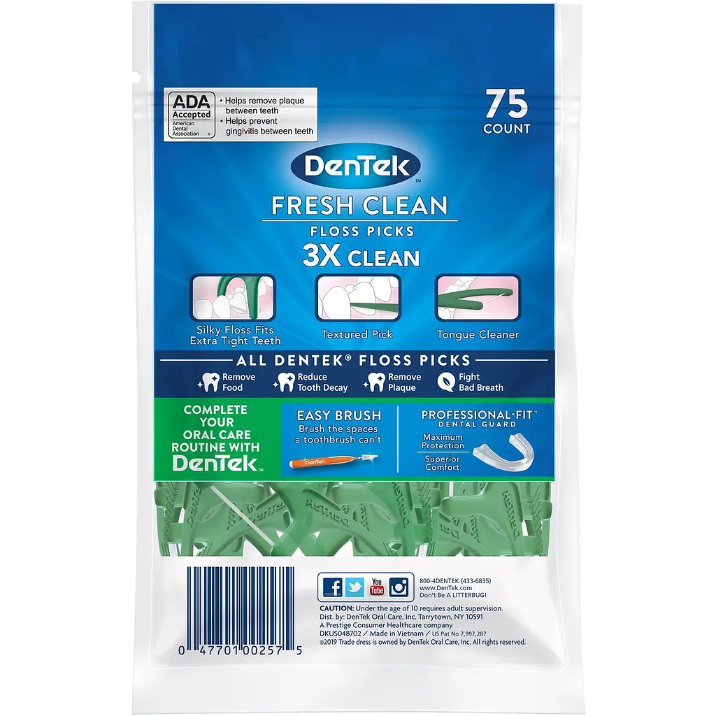 Флос-зубочистки DenTek Освежающее очищение 75 шт. - фото 2