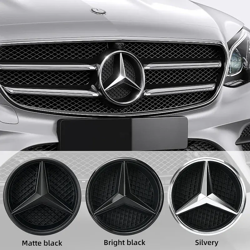 Емблема решітки Mercedes-Benz W205 чорна глянцева 185 мм (пластик) OEM A0008880060 - фото 4