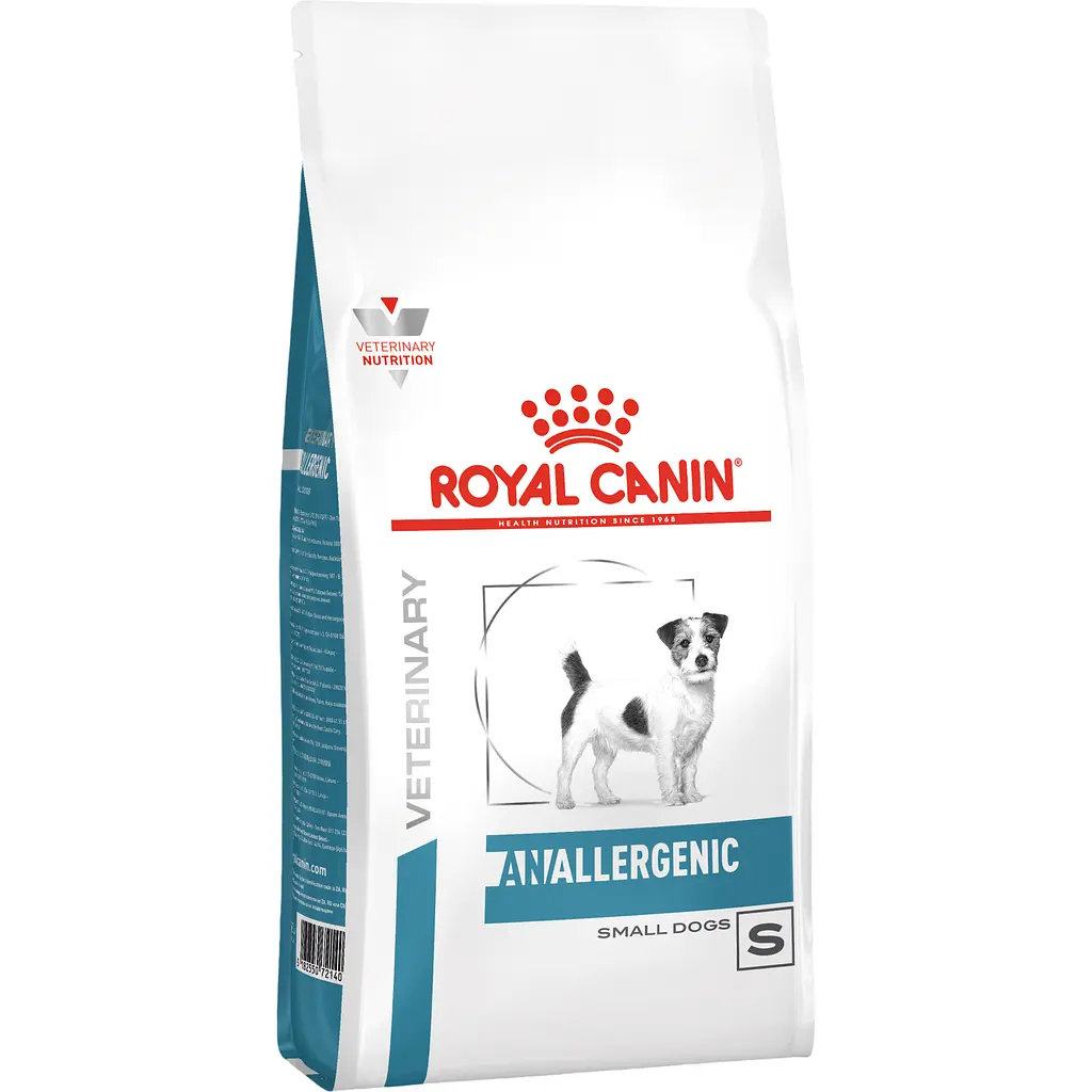 Сухий повнораціонний корм для собак малих порід Royal Canin Veterinary Anallergenic Small Dog для зниження ознак інгредієнтної та нутрієнтної непереносимості 3 кг
