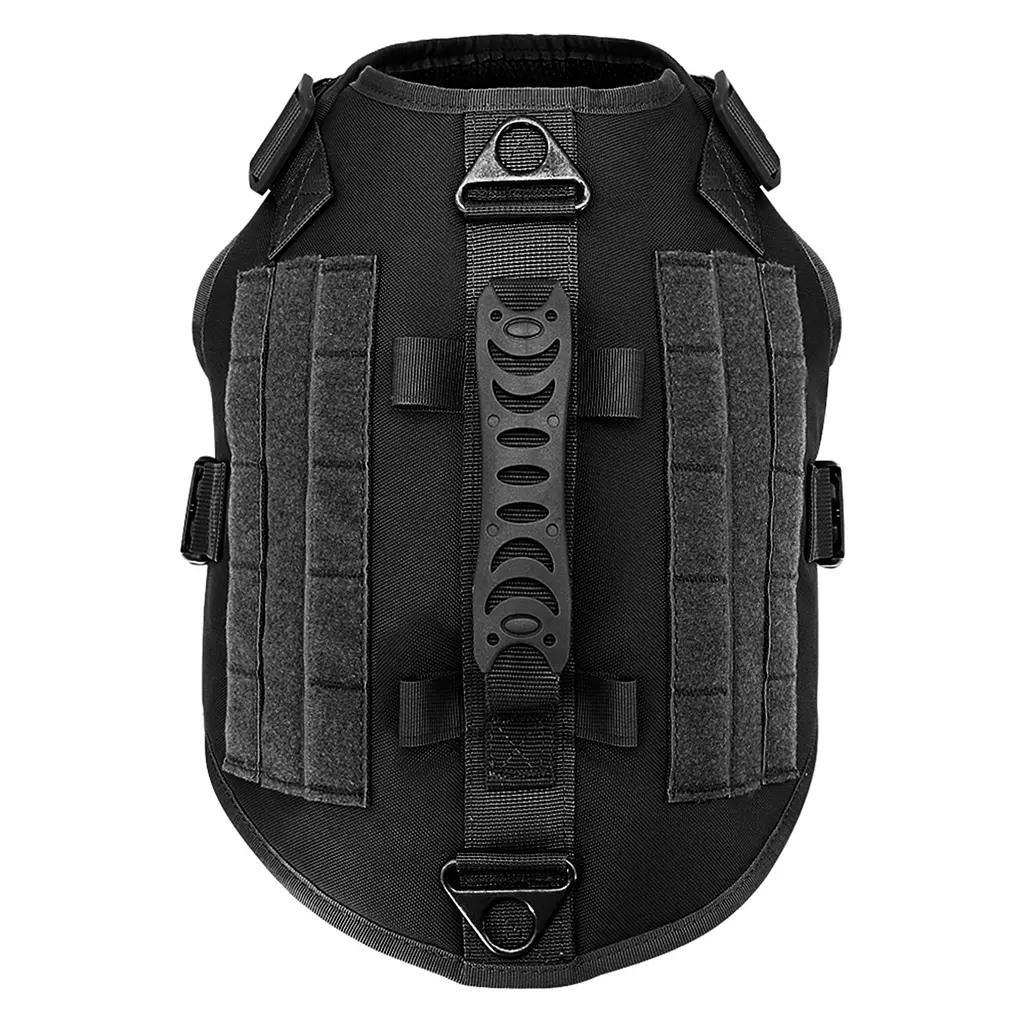 Шлея для собак Berry, тактичний жилет з ручкою і системою MOLLE, S Чорний - фото 3
