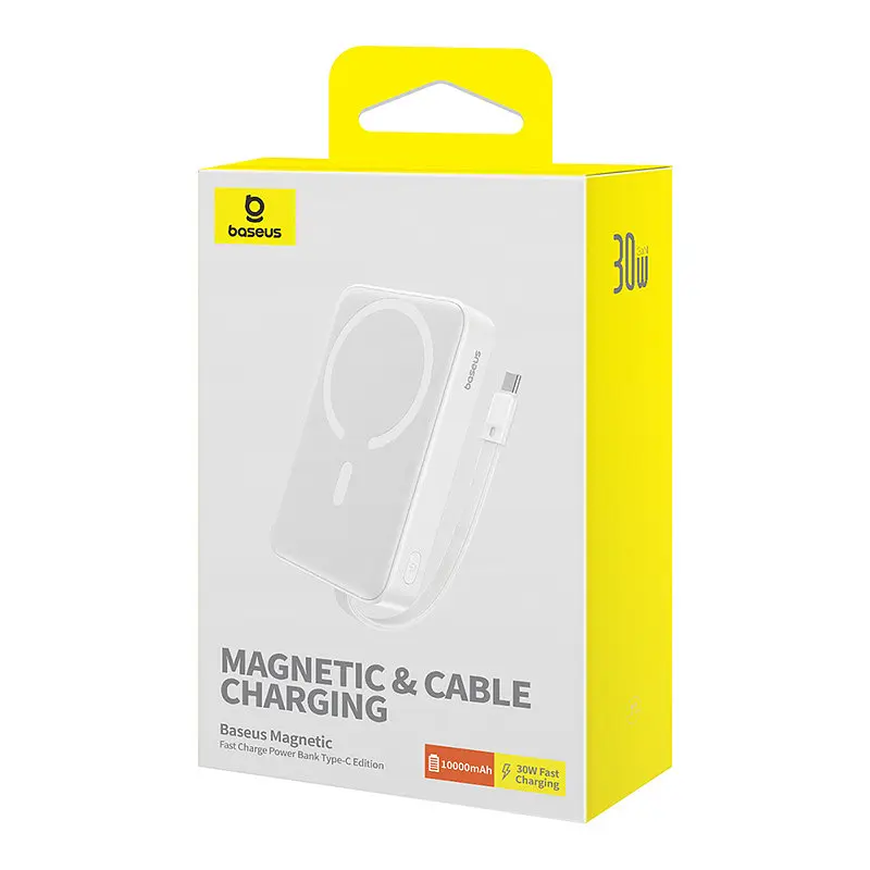 Зовнішній аккумулятор Baseus Magnetic Mini Wireless 10000mAh 30W Stellar білий - фото 2