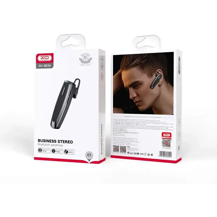 Bluetooth моно-гарнітура XO BE34 з бездротовим з'єднанням чорна (MAW-44857_306) - фото 5