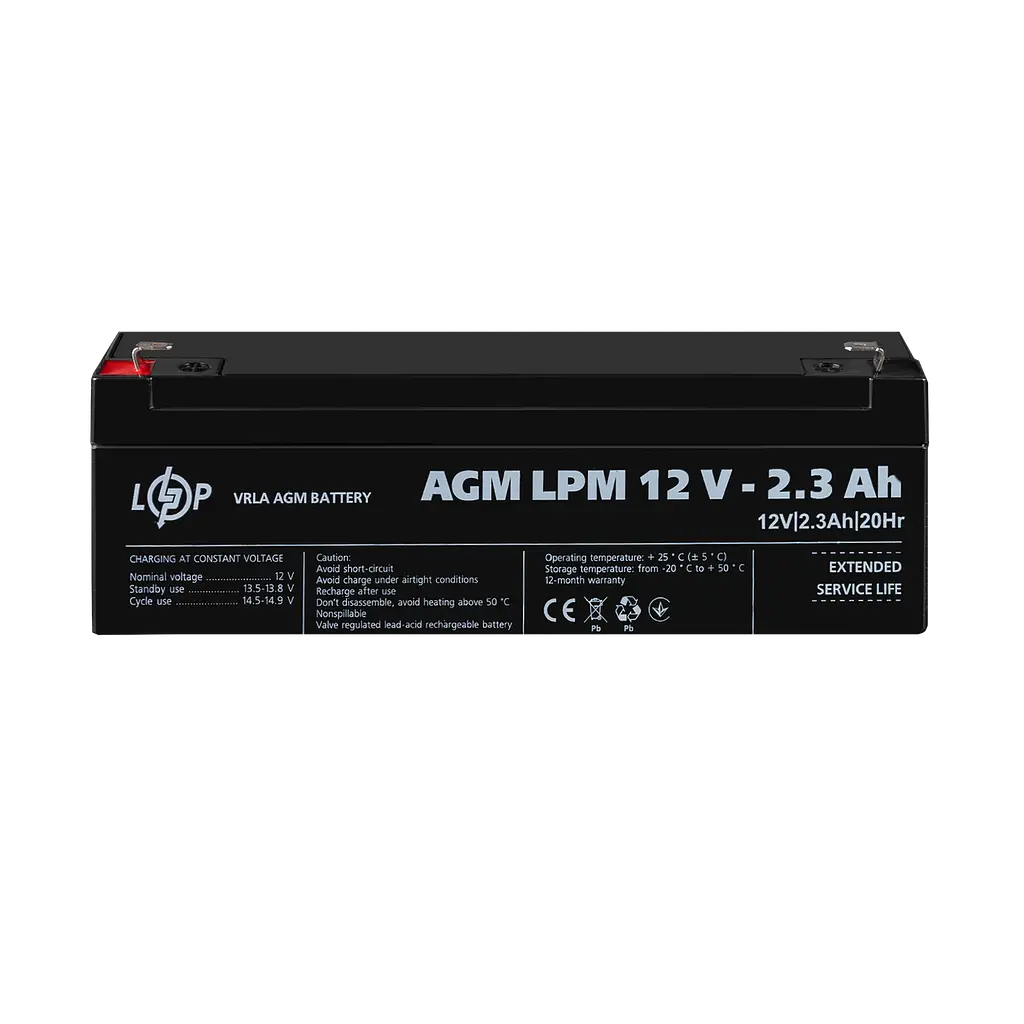 Аккумулятор AGM LPM 12V – 2.3 Ah - фото 2