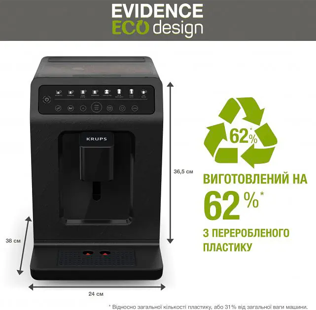Кофемашина Krups Evidence Eco-Design (EA897B10) [80360] - фото 8
