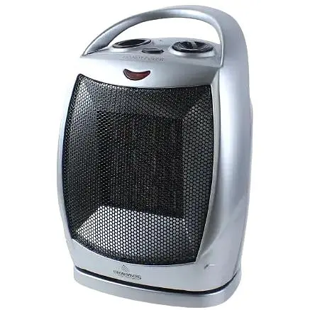 Тепловентилятор Crownberg CB-7749 побутовий обігрівач дуйчик з функцією обертання 1500 Вт Grey - фото 1