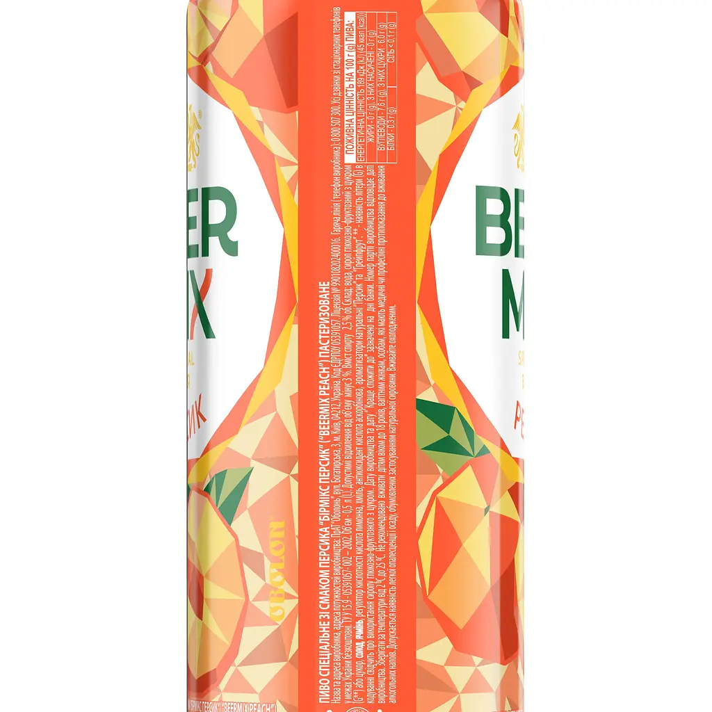 Пиво Оболонь Beermix Персик 2.5% 0.5 л ж/б - фото 3