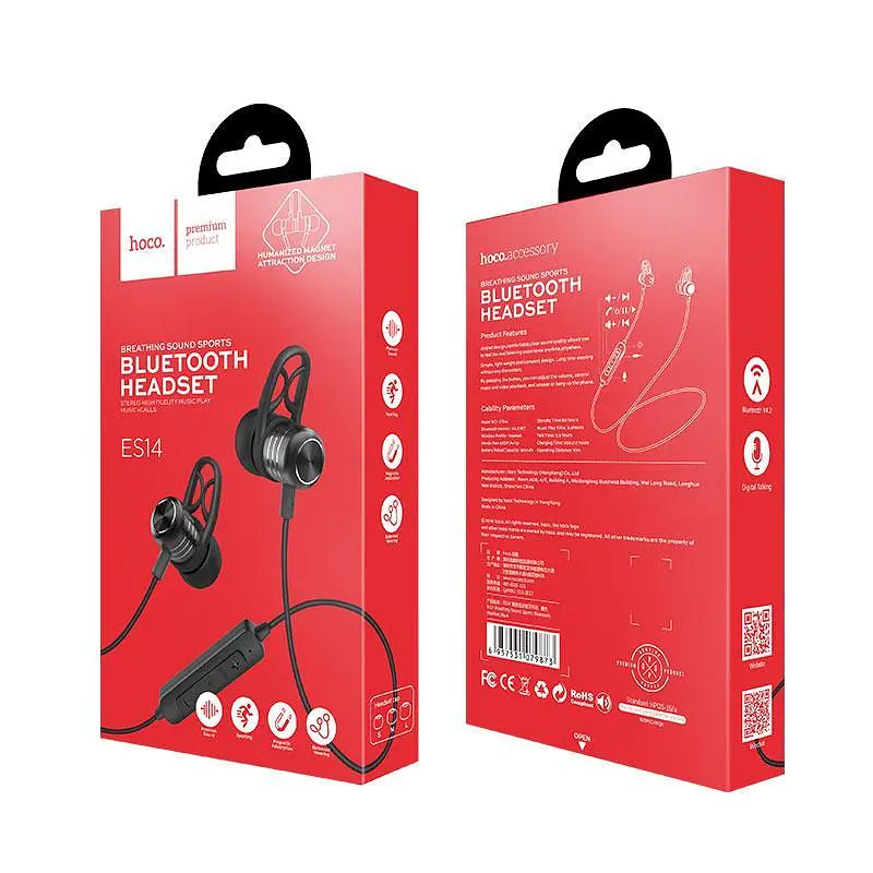 Стереогарнітура Bluetooth Hoco ES14 Sport Black - фото 2