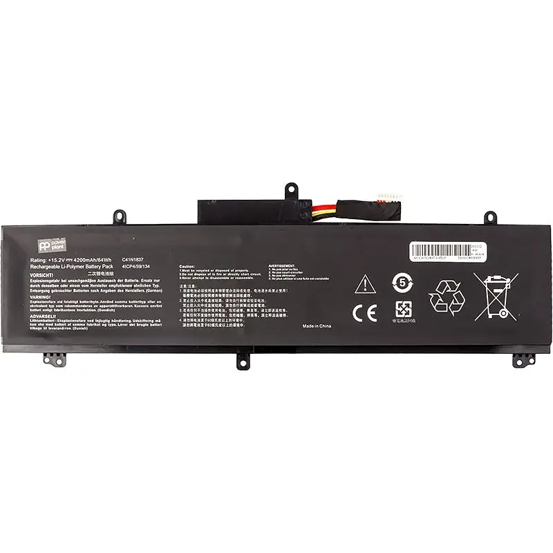 Акумулятор PowerPlant для ноутбуків ASUS Rog Zephyrus GA502D (C41N1837) 15.2V 4200mAh (NB432073) - фото 2