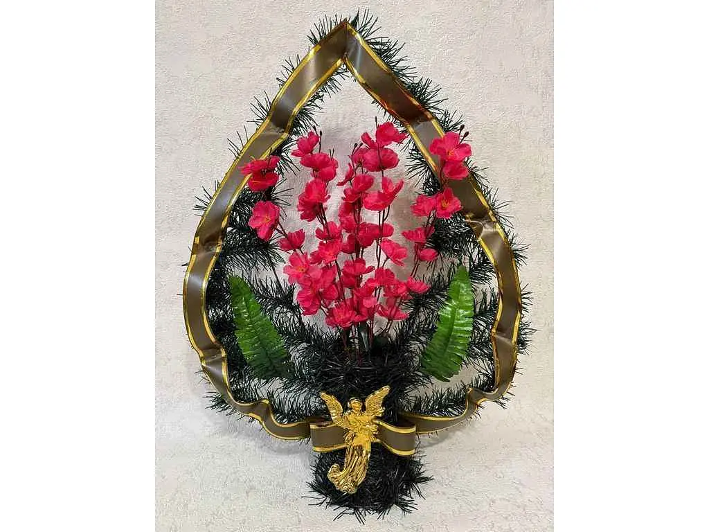 Корзина з квітами MEMORI №7 "Сакура" 65х50см кораловий