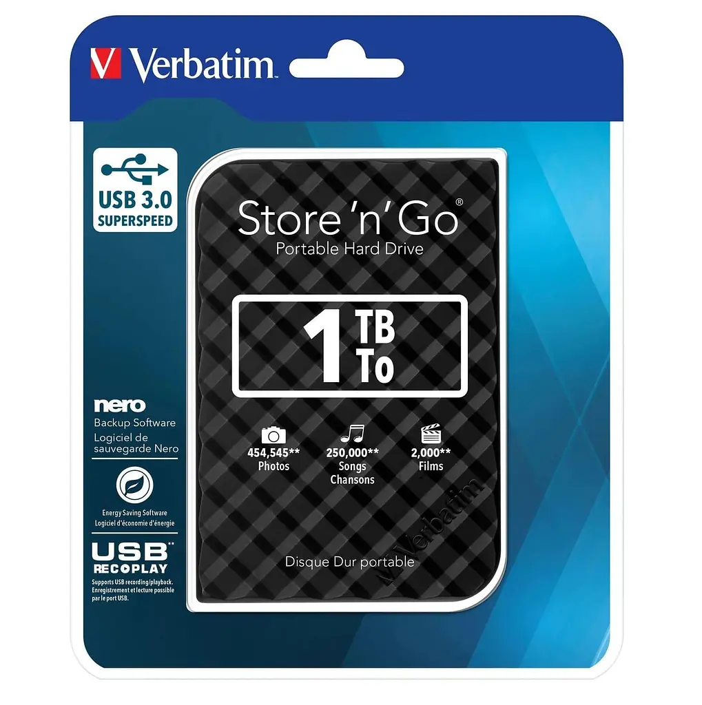 Зовнішній жорсткий диск Verbatim 2.5" 1TB (53194) - фото 3