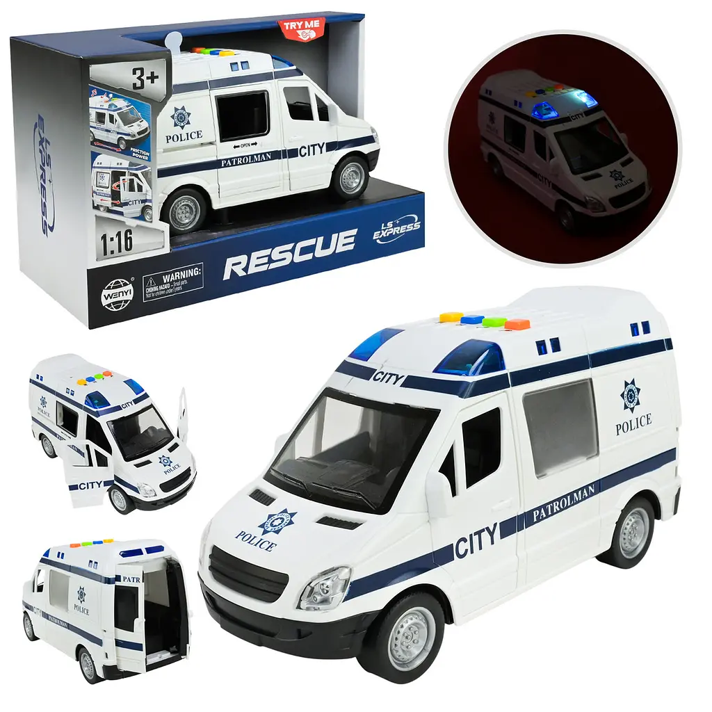 Машина батар. арт. WY 590 F Поліція світло,звук,у короб.27*11,5*16,5см - фото 5