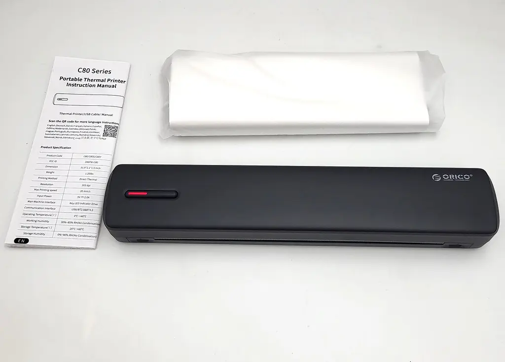 Термо принтер A4 портативний акумуляторний 2000mAh Bluetooth без чорнильного бездротового друку документів тату через мобільний додаток APP Portable Thermal Printer UKC ORICO C80 - фото 4
