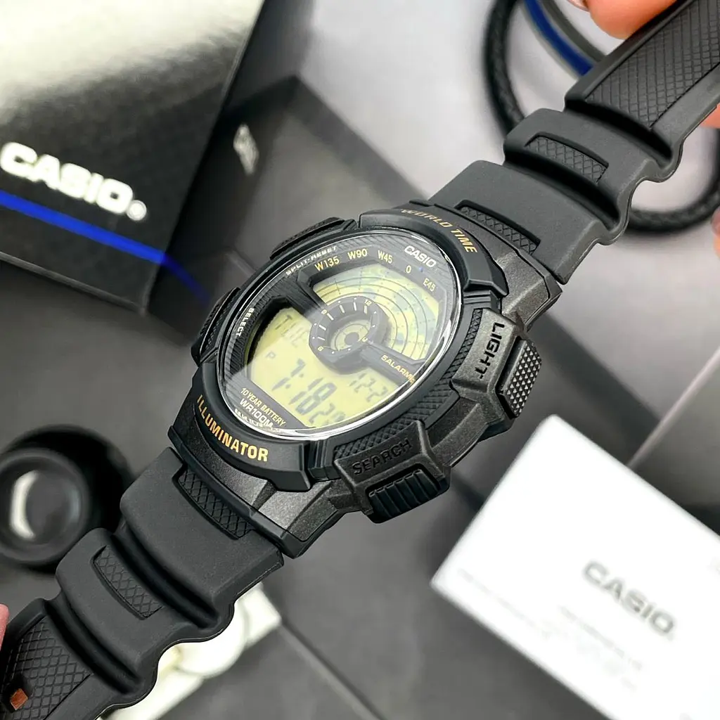 Чоловічий годинник Casio AE-1100W-1B Чорний ( AT1141-0284 ) - фото 4