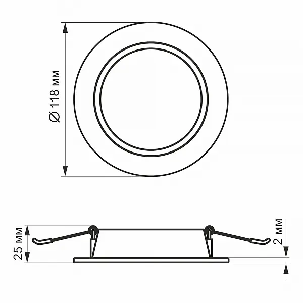 LED світильник Back вбудований круглий VIDEX 6W 5000K - фото 5