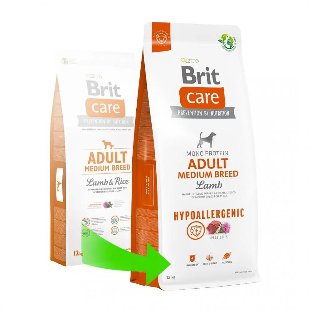 Сухой корм Brit Care Dog Hypoallergenic Adult Medium Breed для собак средних пород, гипоаллергенный с ягненком - фото 2
