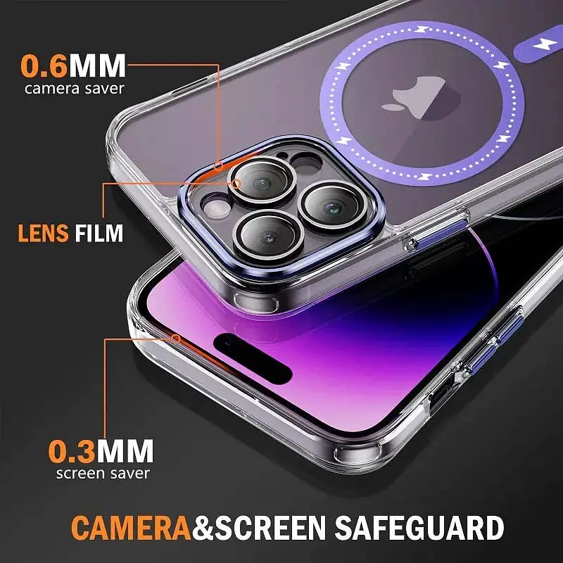 Чохол TPU+PC Colorful with MagSafe для Apple iPhone 13 Pro Max (6.7) Purple - фото 6
