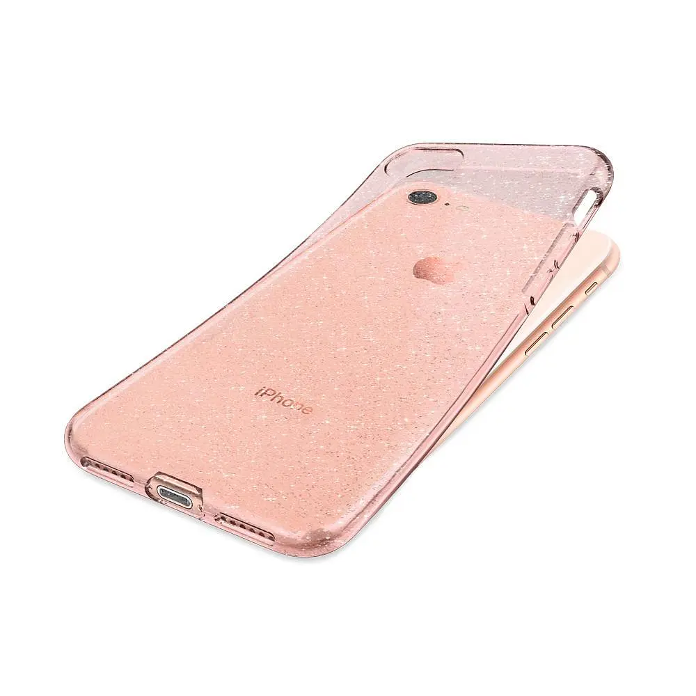 Чохол прозорий силіконовий Spigen Liquid Crystal для iPhone 7/8/SE 2/3 2020/2022 (4.7") Rose Quartz Glitter 042CS21419 - фото 5